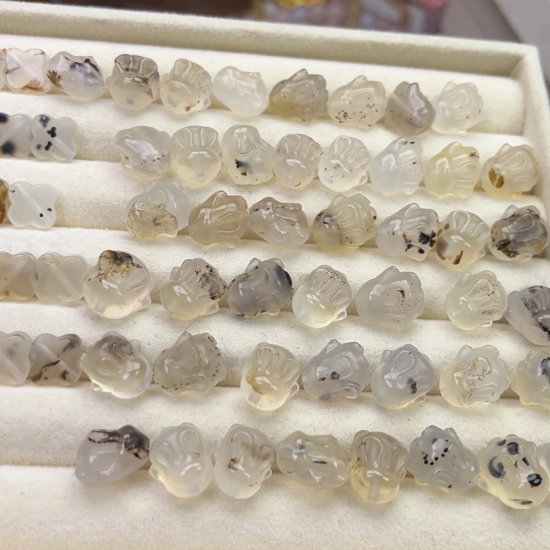 玛瑙/玉髓合金戒指兔子