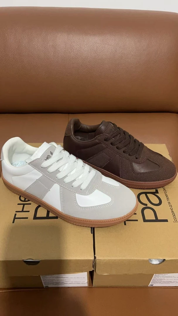 外贸2双鞋垫德训鞋耐磨厚底胶粘时尚休闲鞋舒适防滑经典单鞋白色