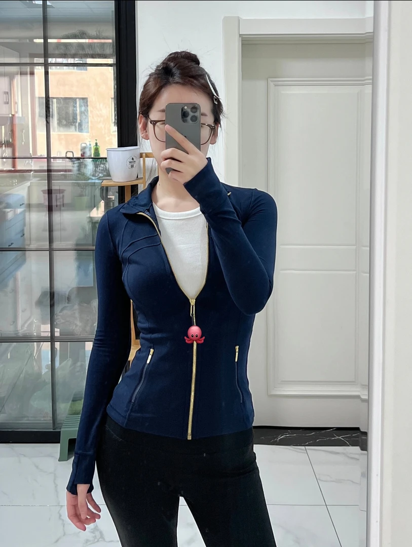 LEM-N3代DF瑜伽服长款磨毛夹克显瘦休闲弹力户外运动