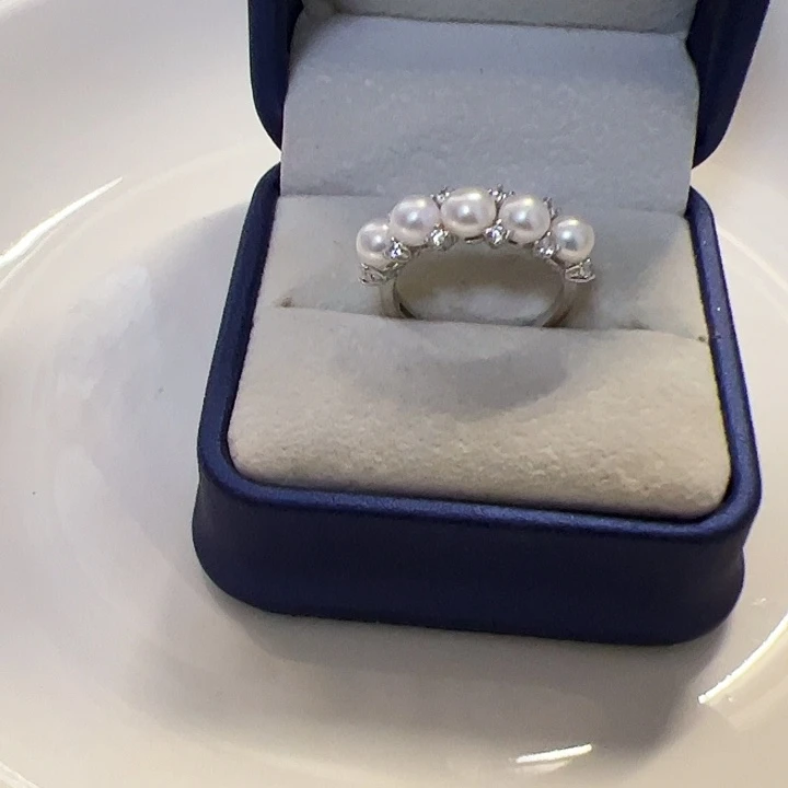 淡水珍珠银S925镶嵌戒指