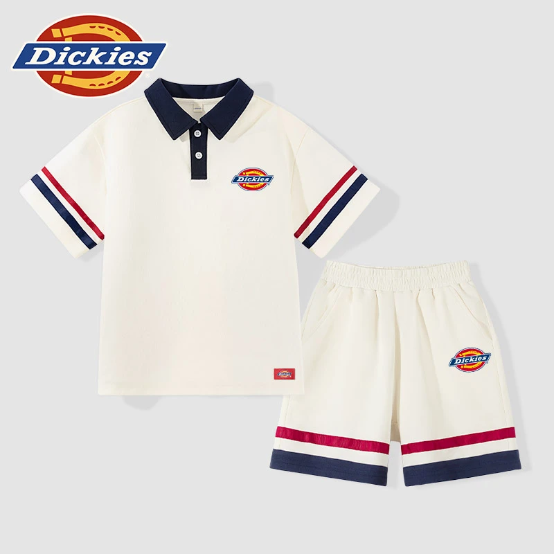 Dickies童装男童套装夏季儿童夏款polo短袖t恤男孩时尚运动风短裤
