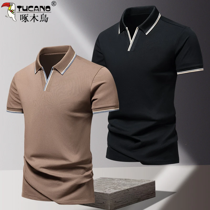 TUCANO/啄木鳥男士夏季新款短袖POLO衫商务休闲翻领透气纯色半袖