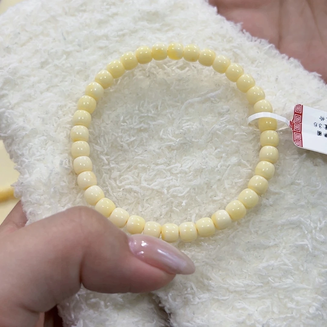 蜜蜡手链未镶嵌爱*.5.5m瓷白老型手串