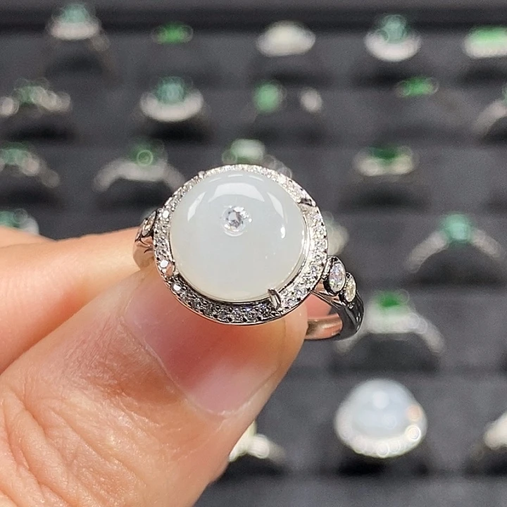 翡翠银S925镶嵌戒指