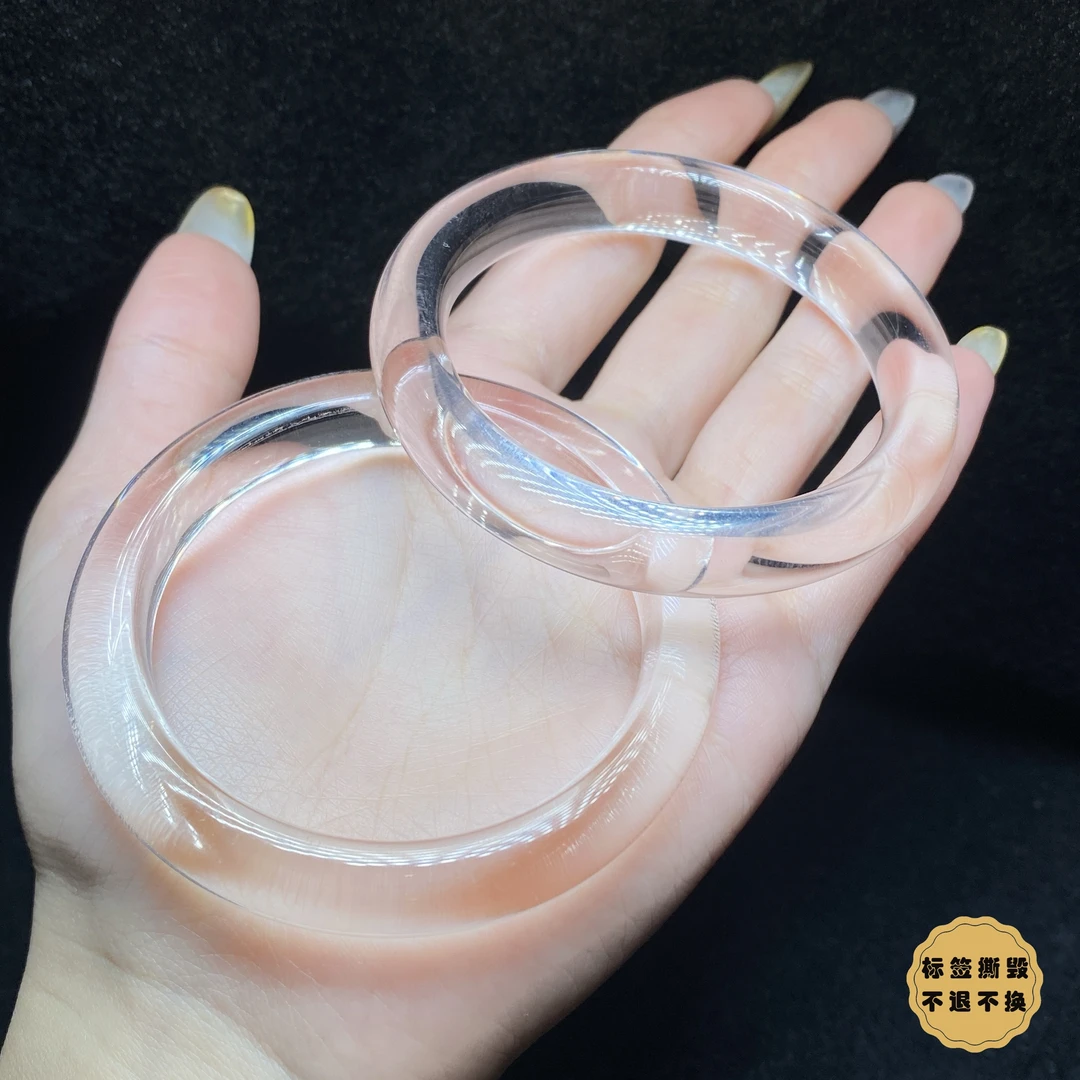 【小北珠宝】白水晶宽条手镯圈口51-63【多样性发一件】25-WD03X40