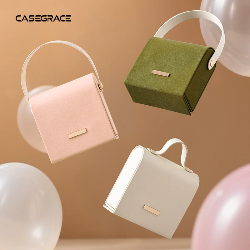 首饰盒/箱 首饰盒便携小型耳钉手饰品戒指项链精致防氧化雅韵叠盒