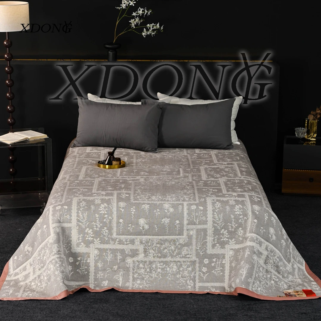 XDONGY（冬云家纺）230*250法国皇室高奢定制理疗 兰芷 灰床盖毯