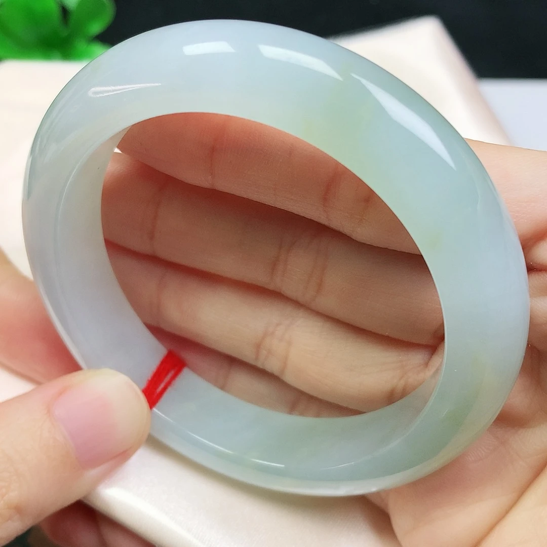 未镶嵌手镯翡翠54圈口冰胶洒金603