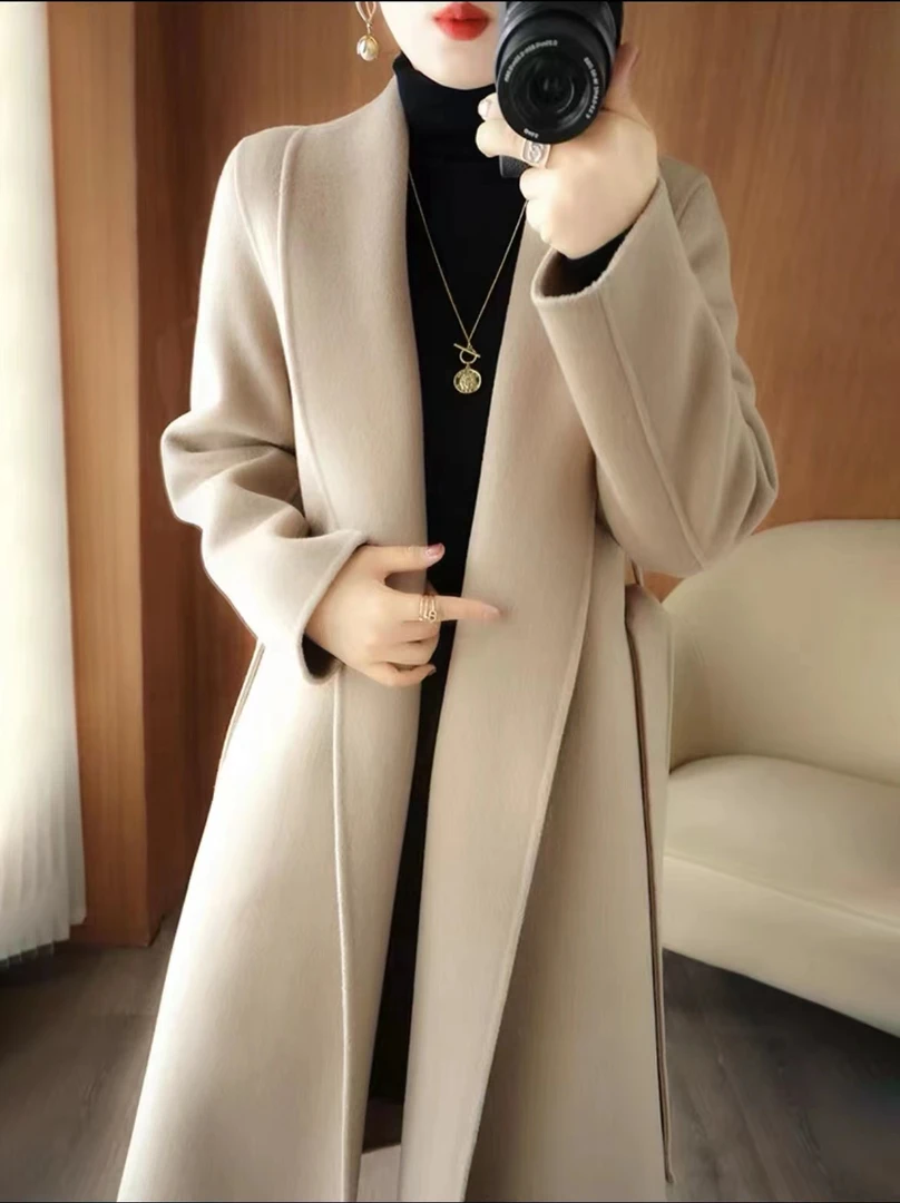 【441-450】女毛呢外套长外套韩版西装网红时尚