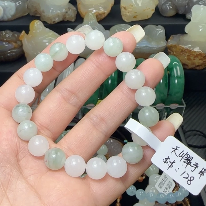 玛瑙/玉髓合金天山翠10mm手串