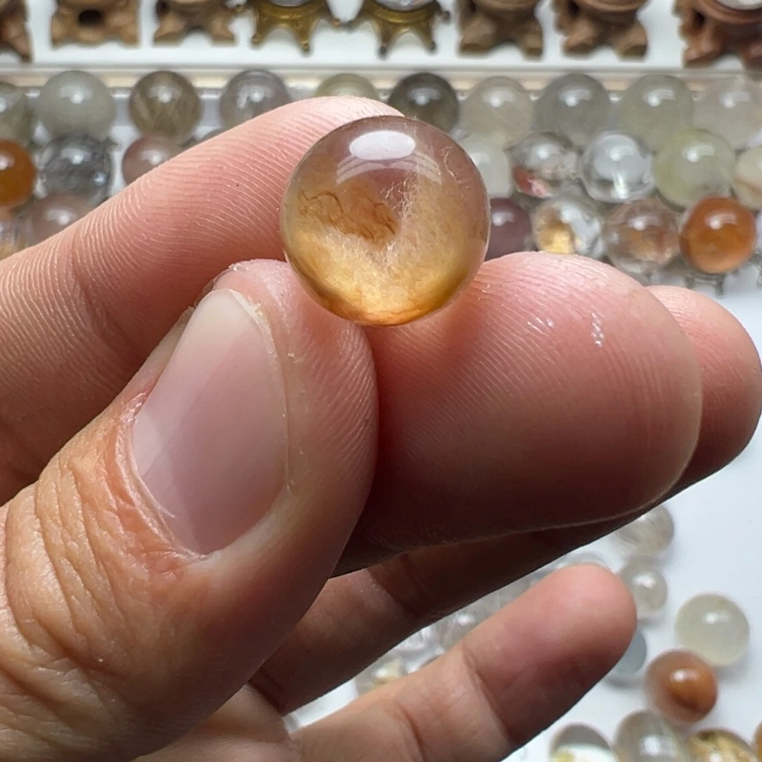 水晶珠宝半成品未镶嵌兔毛球