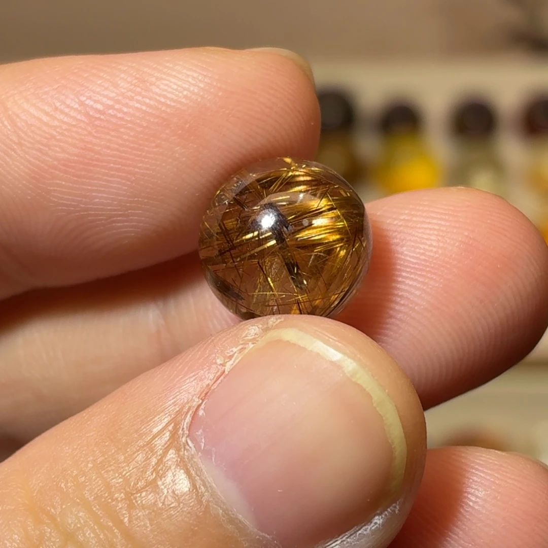 珠宝半成品未镶嵌水晶11.6咖啡钛晶