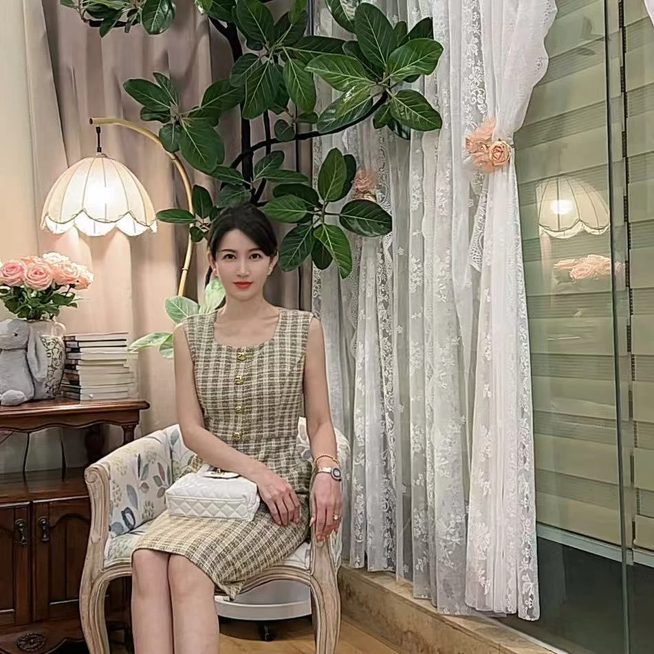 【复古秋阳】AN193 安妮老板  复古收腰气质舒适有口袋无袖连衣裙