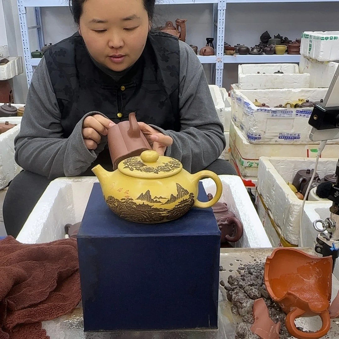 茶壶紫砂宜兴紫砂壶瑕疵处理