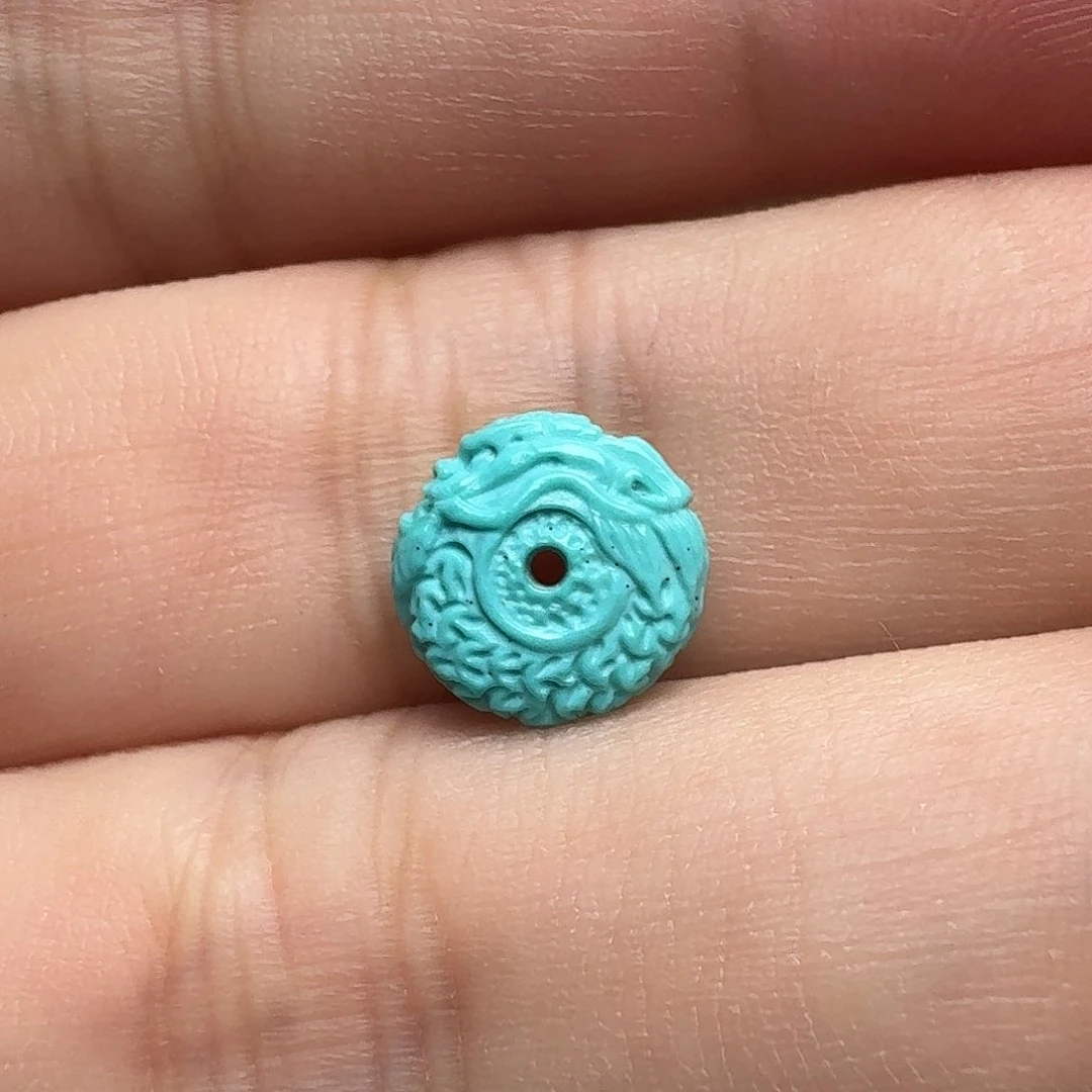 绿松石未镶嵌龙扣
