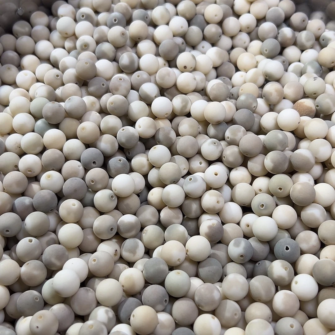 白玉菩提吊坠微瑕卡12磨砂圆110颗