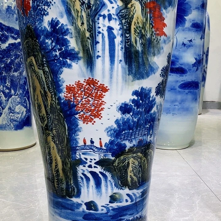 瓶江*手工绘画129号1.4米一个鸿运当头底座