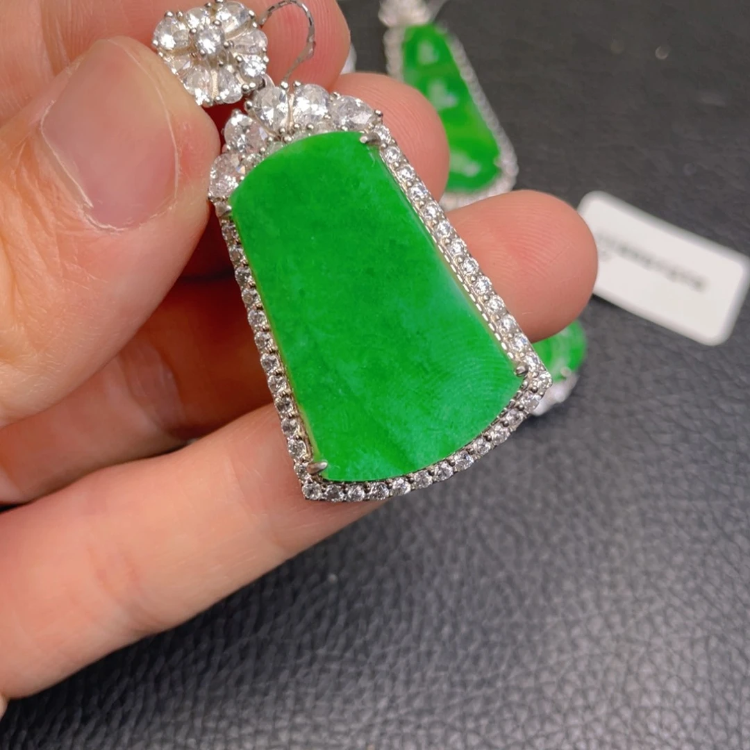 翡翠银S925镶嵌吊坠(不含链)