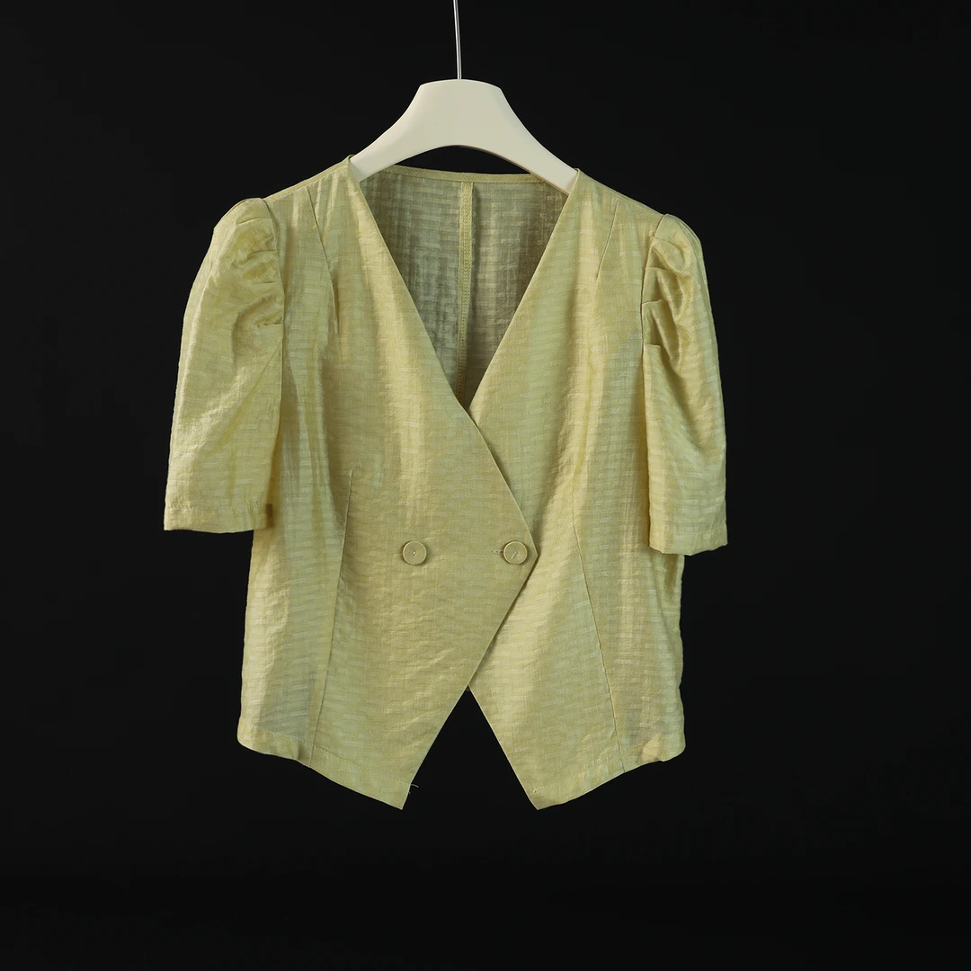 99622 轻薄凉爽不闷热！夏季女士气质时尚薄款纯色休闲短款外套