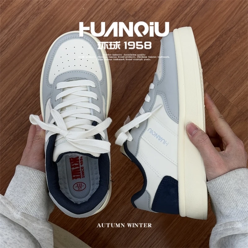 HUANQIU/环球简约百搭厚底增高板鞋女鞋2025春季新款舒适休闲鞋女