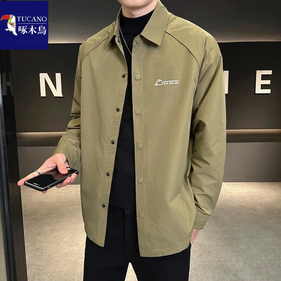 TUCANO/啄木鳥春夏衬衫外套男大码薄款潮流港风宽松开衫衬衣夹克