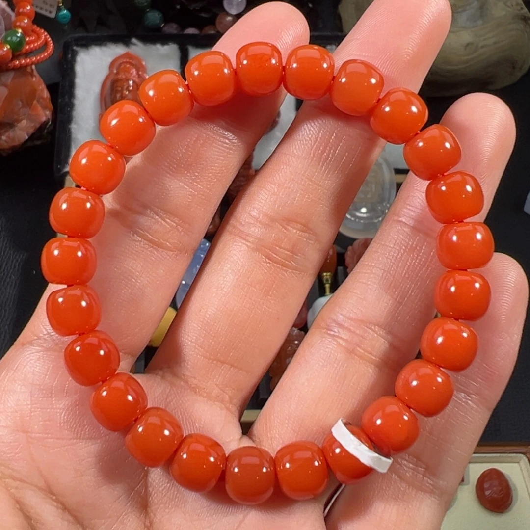 南红玛瑙未镶嵌老型手串8左右