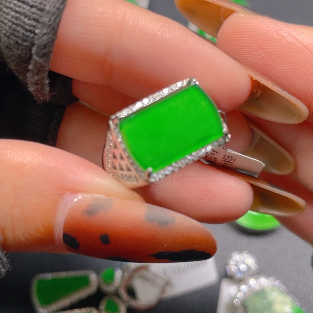 翡翠银S925镶嵌戒指