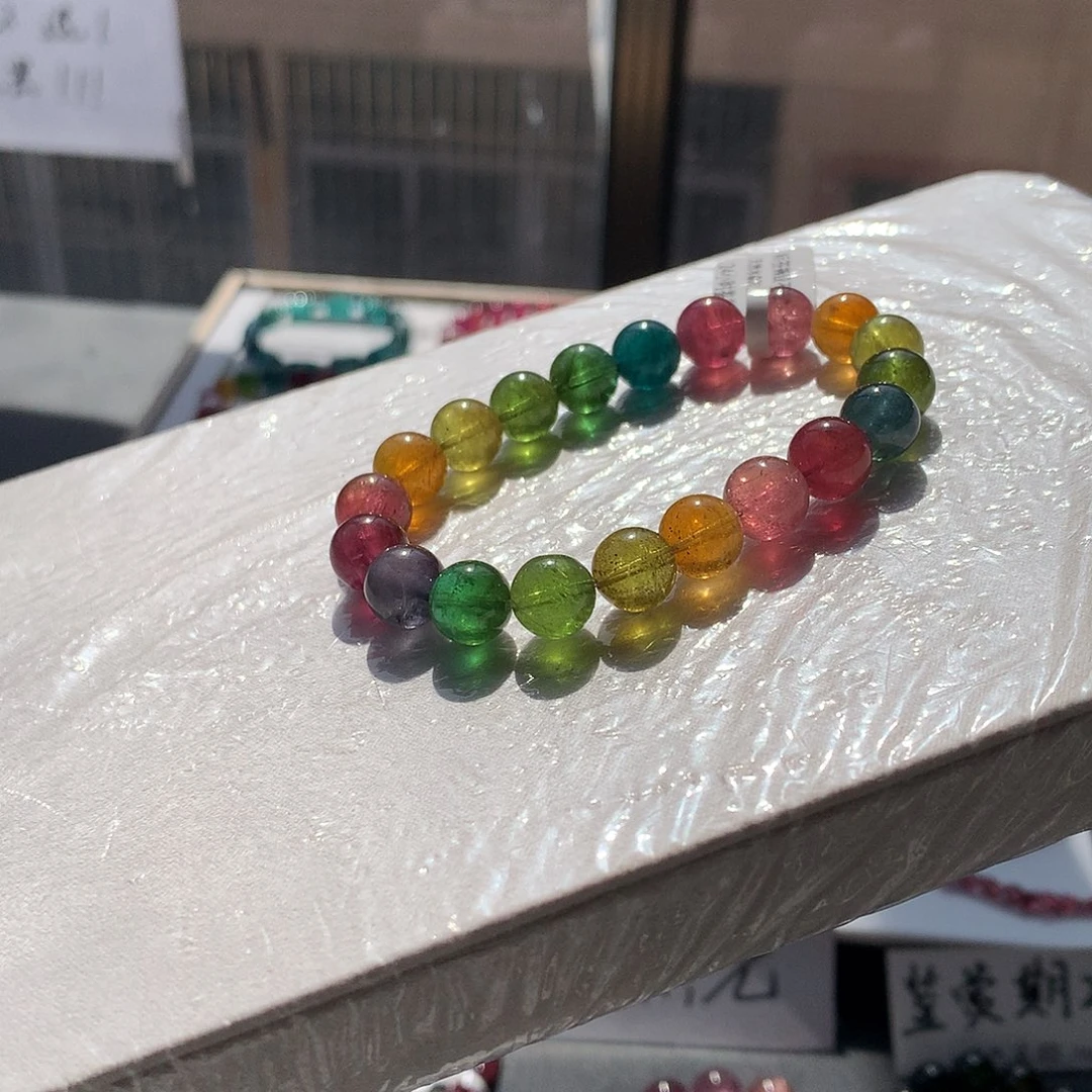 定制碧玺未镶嵌素圈巴西浓郁彩虹