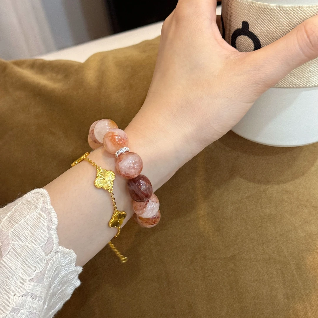 【lucky】锦鲤胶花14mm+白水晶Y80