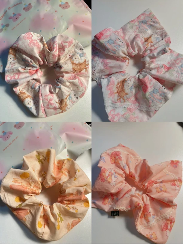 手作发圈方巾鲨鱼夹弹簧夹发饰（混拆）