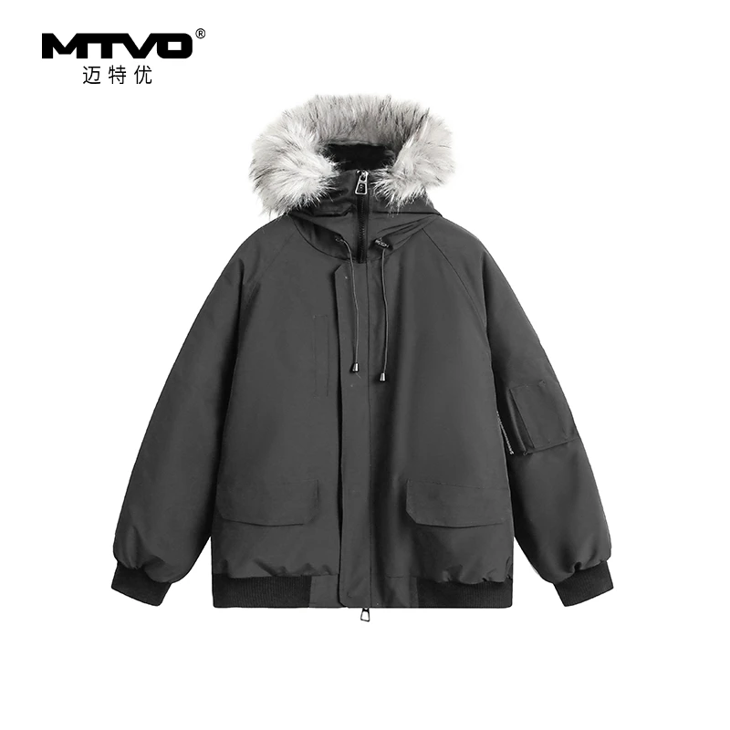MTVO 迈特优男士秋冬休闲宽松加厚保暖毛领百搭连帽派克新年新衣