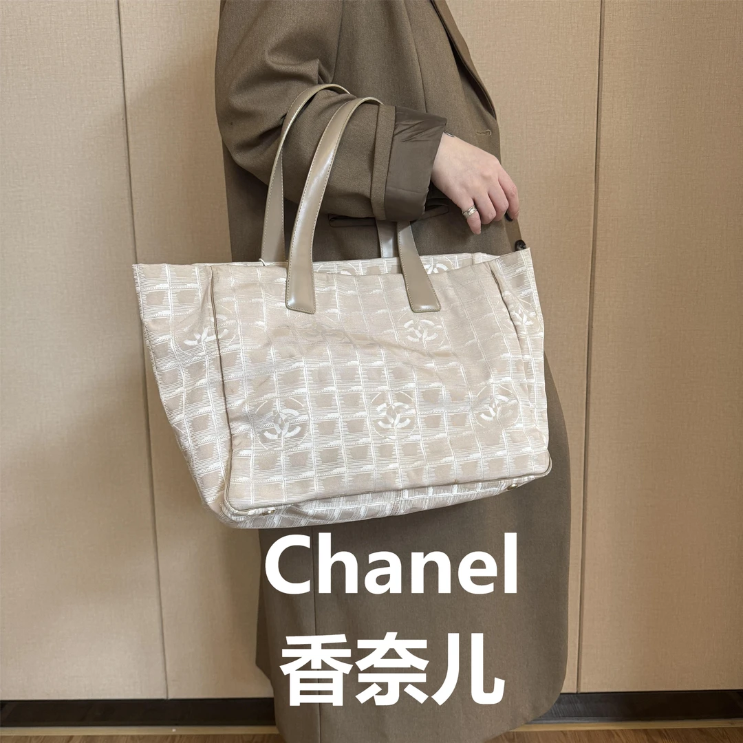 95新 Chanel/香奈儿 奶白色冰格托特包/甜甜精选/52517
