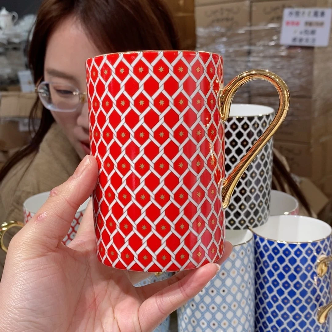 瓷鹅黄原单马克杯一个400ml微瑕