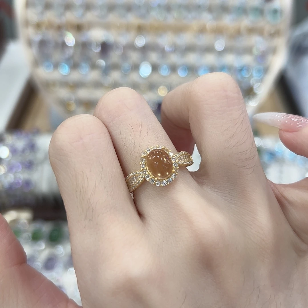 银S925镶嵌黄晶戒指