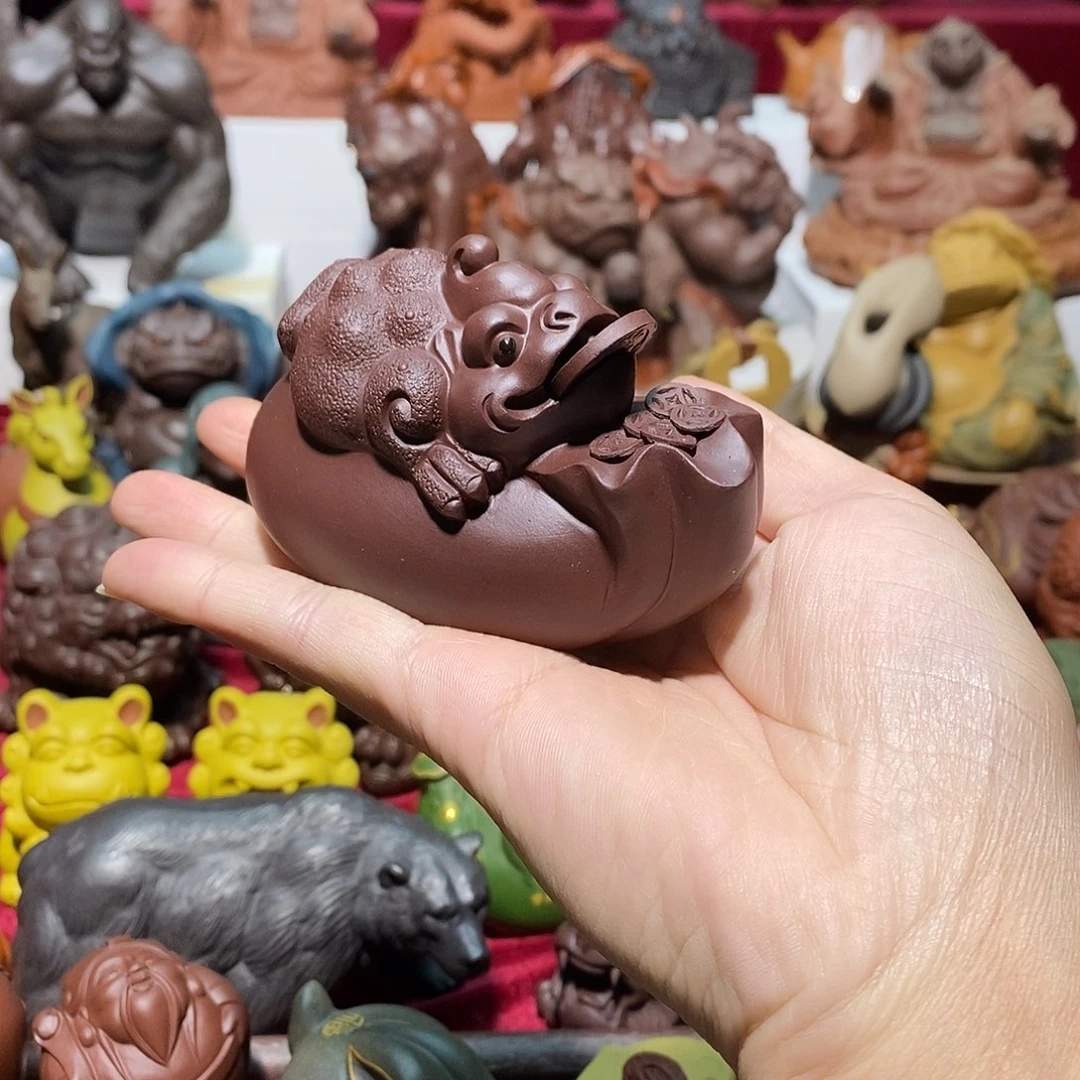 茶宠紫砂宜兴紫砂金蟾