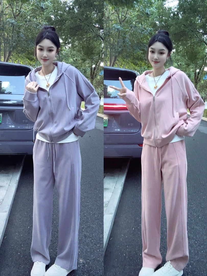 秋冬休闲风运动时尚套装显瘦两件套时尚百搭