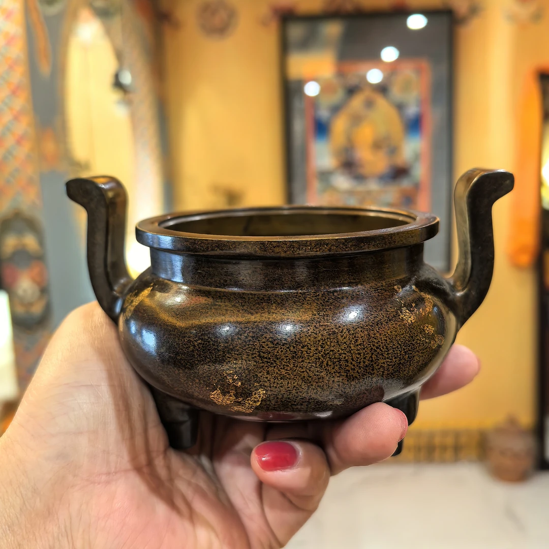 小小观耳复古桌面纯铜摆件