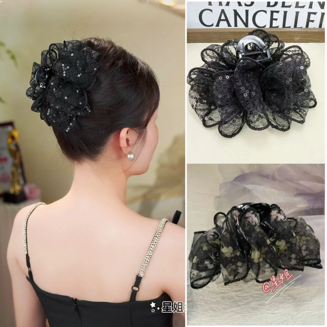 诗泊雅 千金风复古港风女气质极简风可爱抓夹优雅