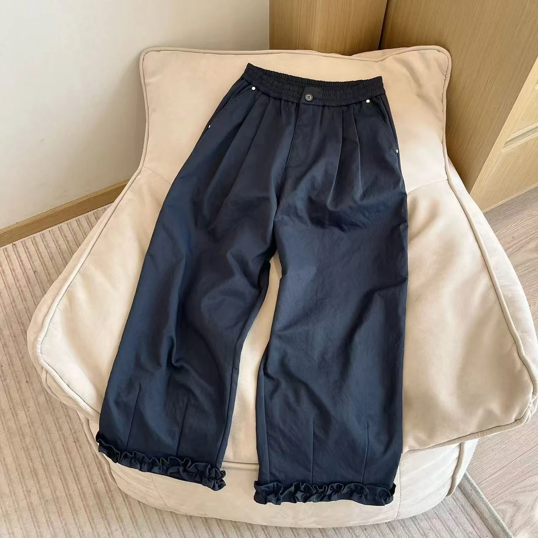 豆子推荐  3655 春季花边设计小个子休闲裤百搭宽松裤子