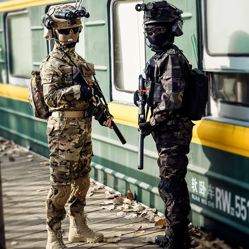 学生军训表演战术服迷彩长袖女男童官服演出服