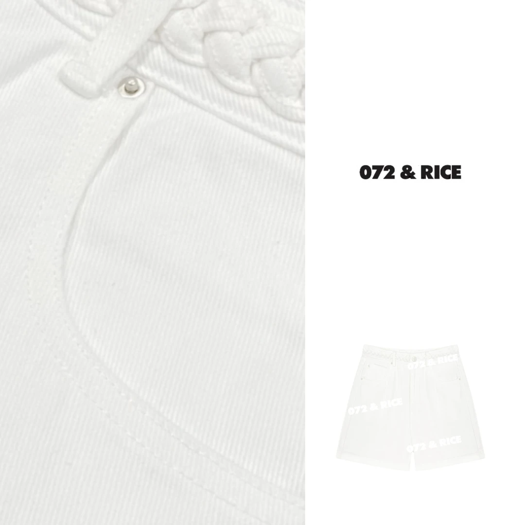 072 & RICE【花腰短裤】100纯棉 夏季休闲常规短裤 32LK80