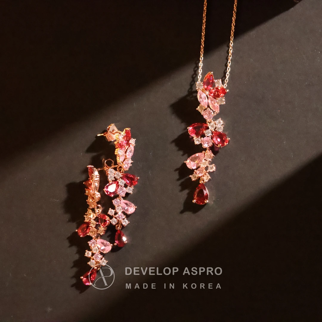 非金属莫桑石耳饰 韩国新款时尚轻奢气质简约耳钉项链SP110