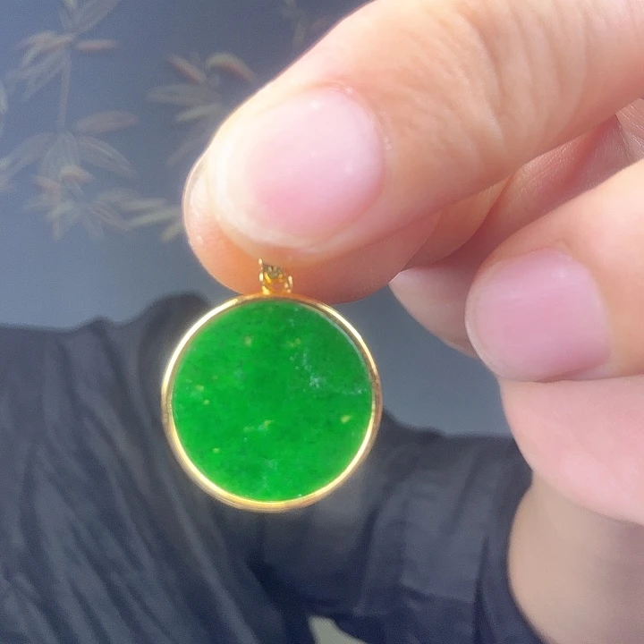 翡翠银S925镶嵌吊坠(不含链)特价有晶体