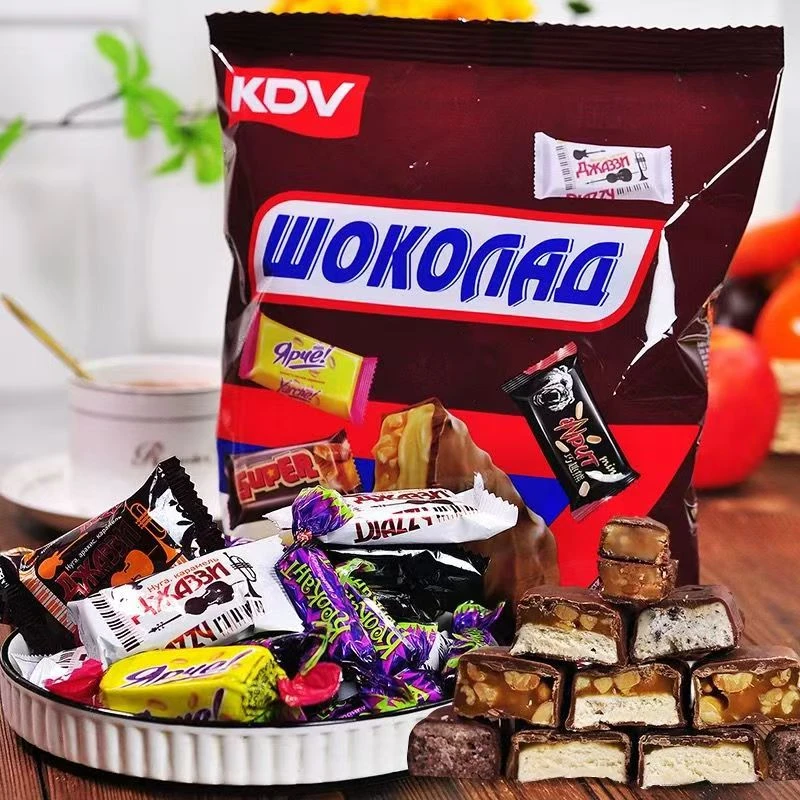 俄罗斯进口巧克力糖果混合装KDV糖果年货喜糖散装休闲零食品408克