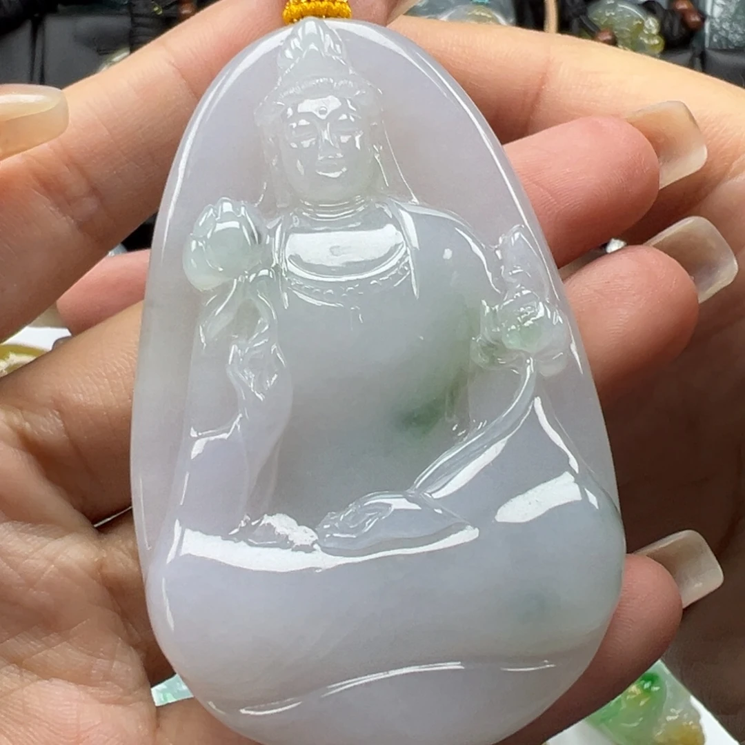 翡翠未镶嵌颈饰观音