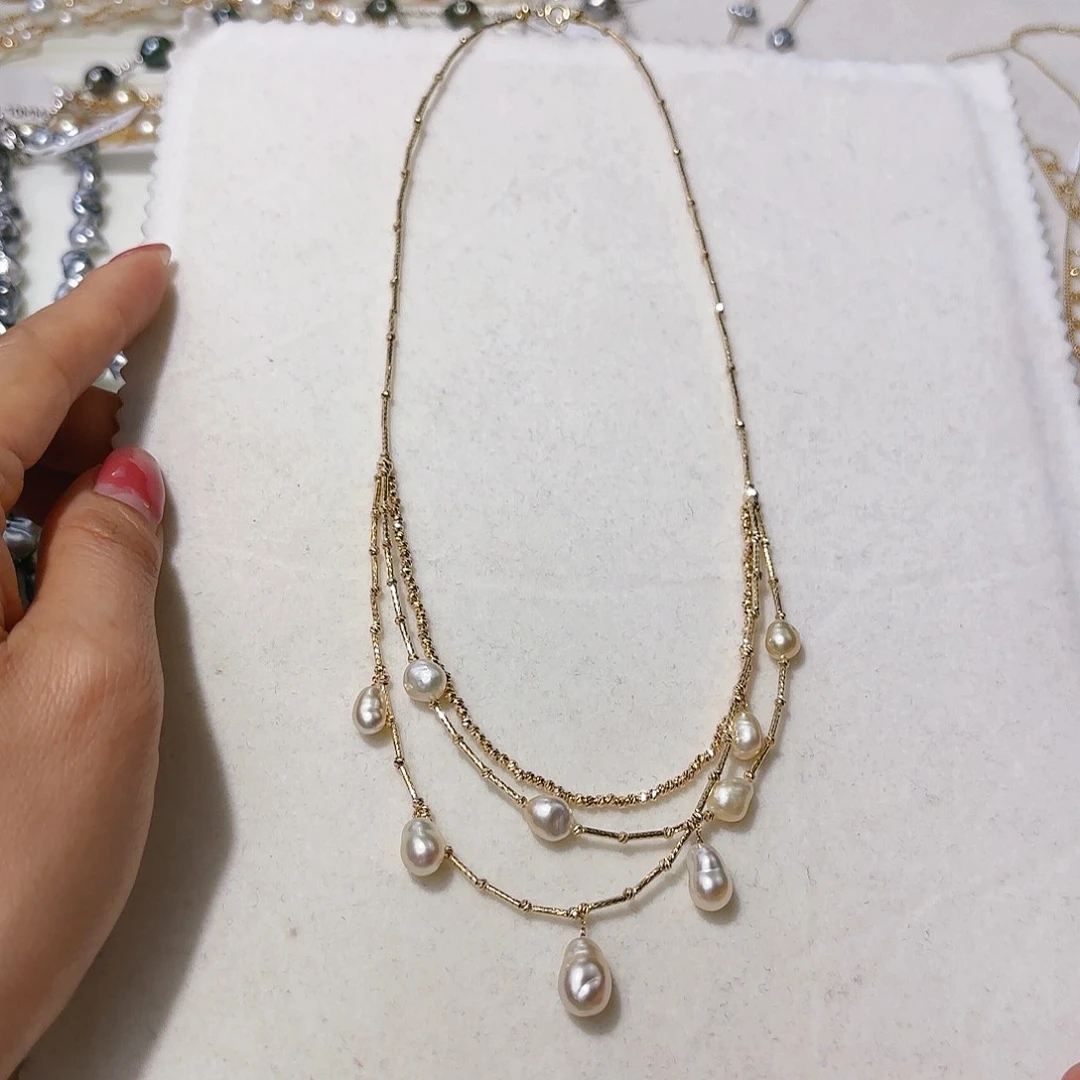 海水珍珠颈饰18K金镶嵌