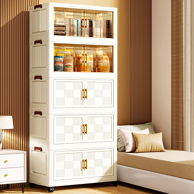 CMF50cm【拍四发五】可折叠免安装收纳柜零食储物柜客厅杂物收纳柜