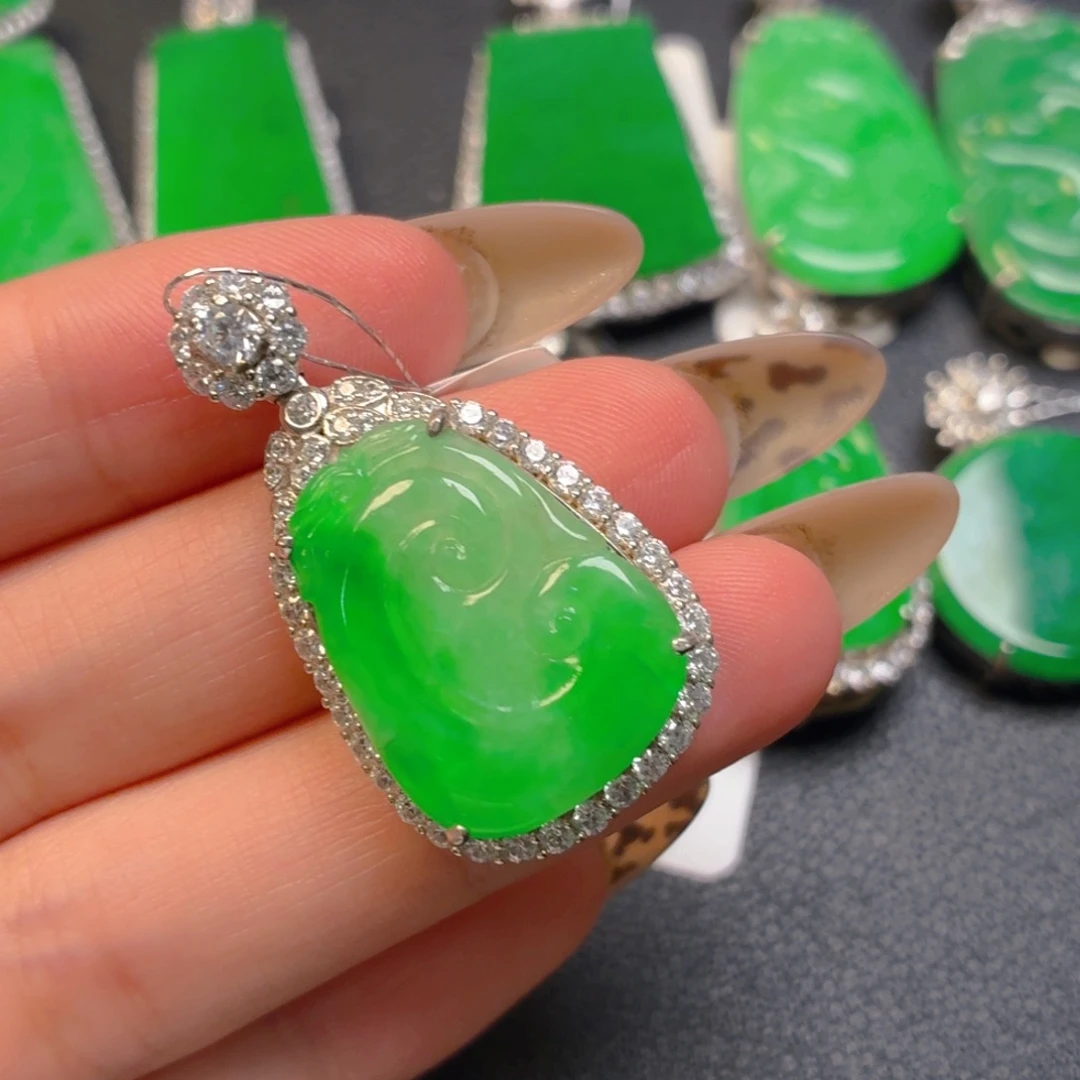 翡翠银S925镶嵌颈饰