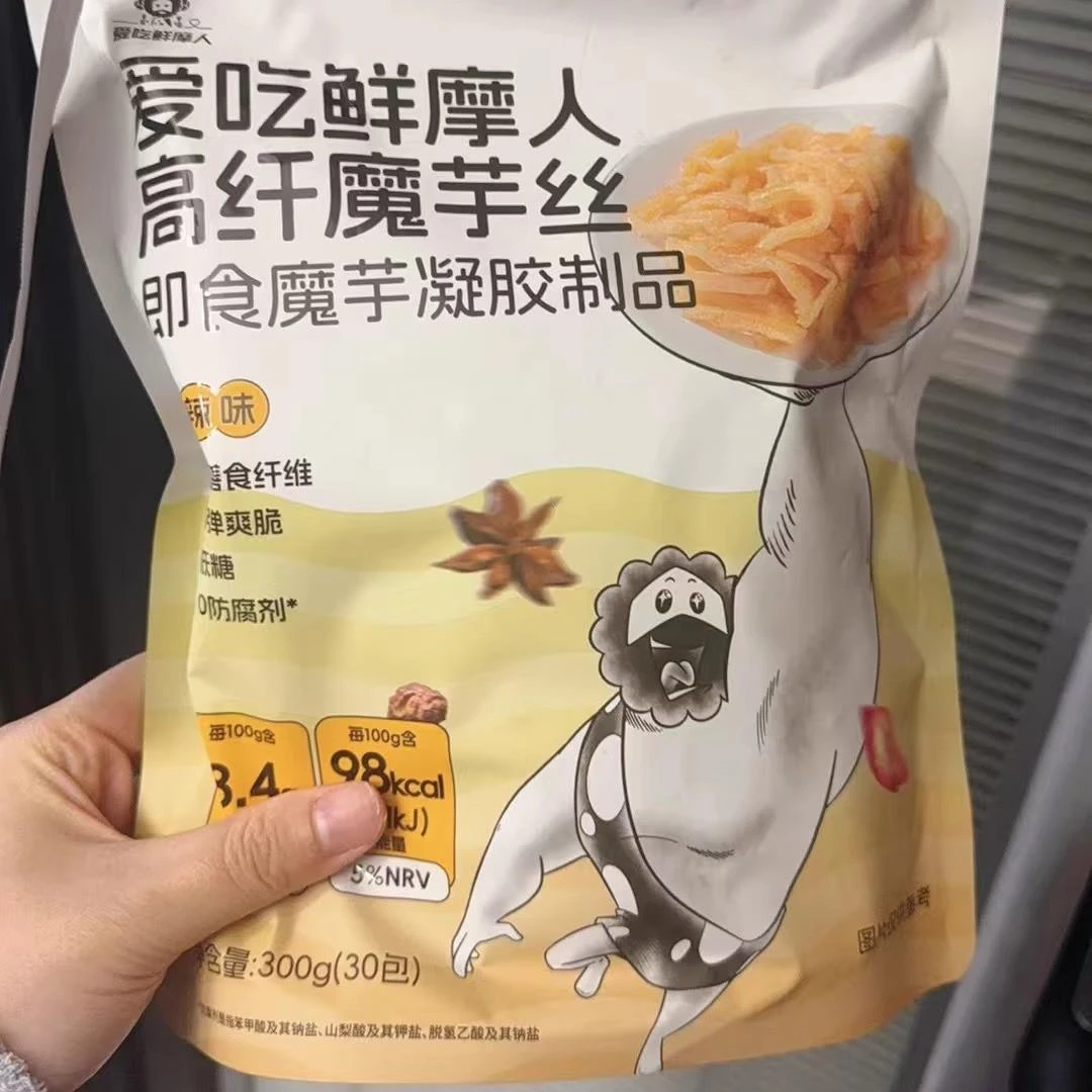 爱吃鲜摩人魔芋爽素毛肚丝辣条解馋网红休闲即食小零食香辣剁椒味