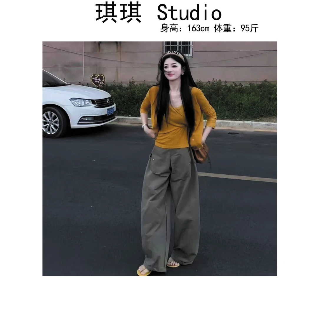 《琪琪家》夏季新款轻奢高级感吊带背心开衫休闲裤三件套3095-Y
